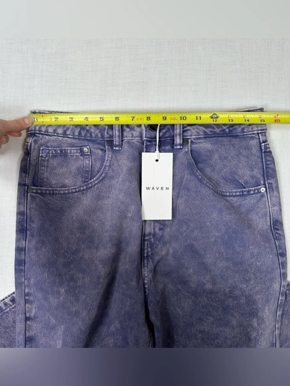 Waven‎ ASOS Purple Acid Wash Super High Waist Straight Leg Jeans Size 8 W30